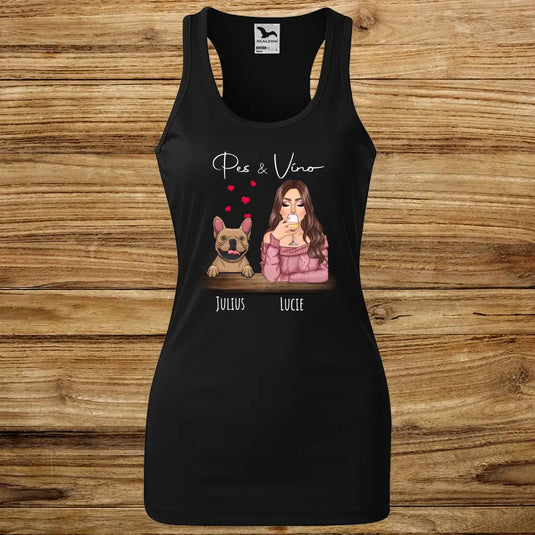 Dámské Funkční Tílko se psem - Víno