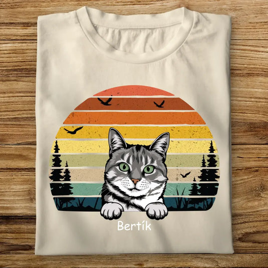 Pánské Tričko s Kočkou - Vintage