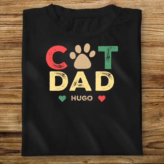 Pánské Tričko s Kočkou - Cat dad vintage