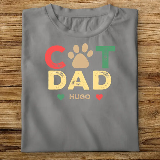 Pánské Tričko s Kočkou - Cat dad vintage
