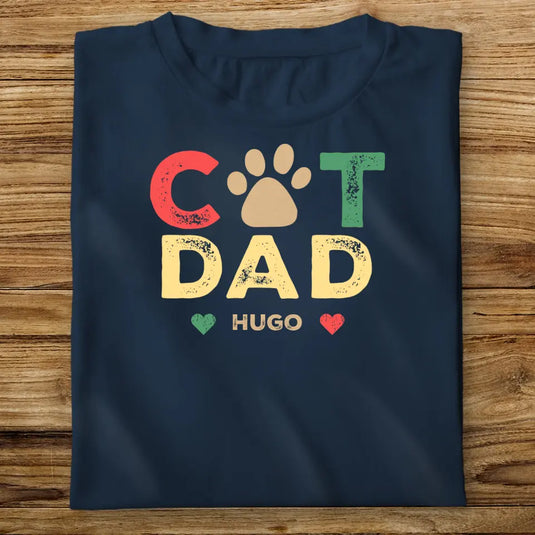 Pánské Tričko s Kočkou - Cat dad vintage