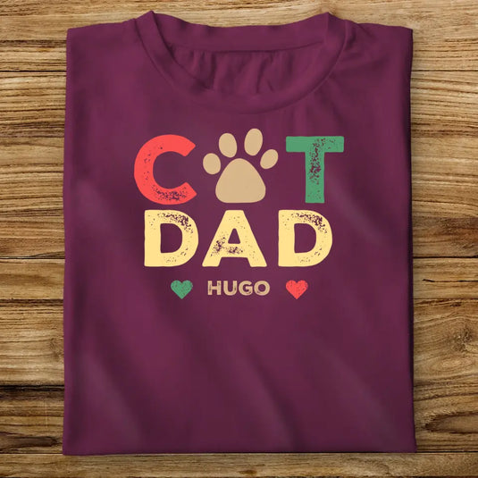 Pánské Tričko s Kočkou - Cat dad vintage