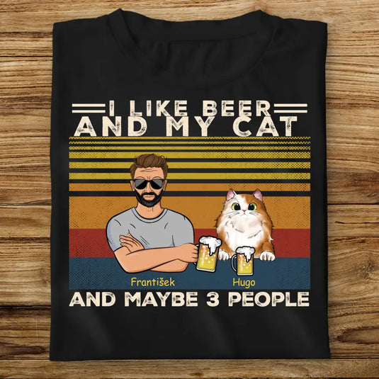 Pánské Tričko s Kočkou - Pivo