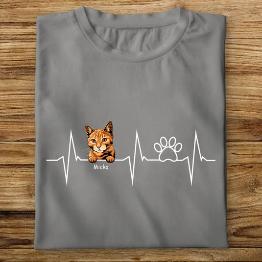 Dětské tričko s kočkou - Heartbeat