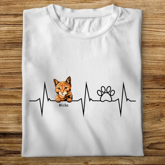 Dětské tričko s kočkou - Heartbeat