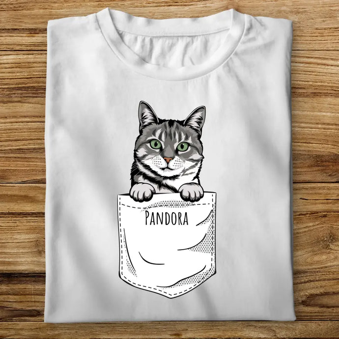 Dětské tričko s kočkou - Kapsička
