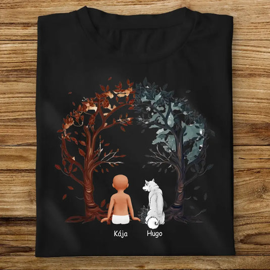 Dětské tričko se psem - Stromy