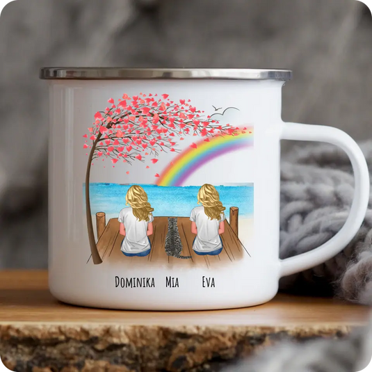 Hrníček - Dívka s Dívkou a kočkou