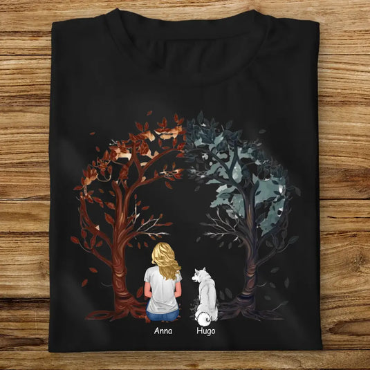 Dámské tričko se psem - Stromy