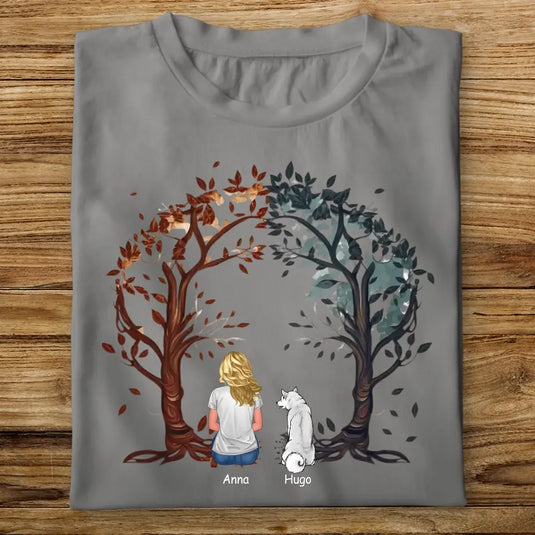 Dámské tričko se psem - Stromy