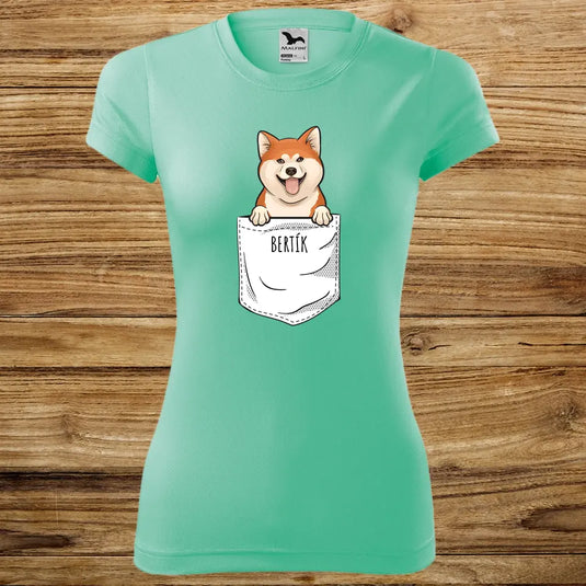 Dámské Funkční tričko se psem - Kapsička