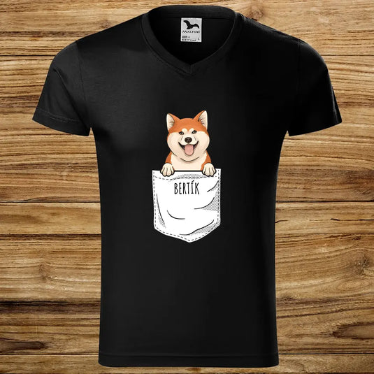 Pánské tričko se psem - Kapsička