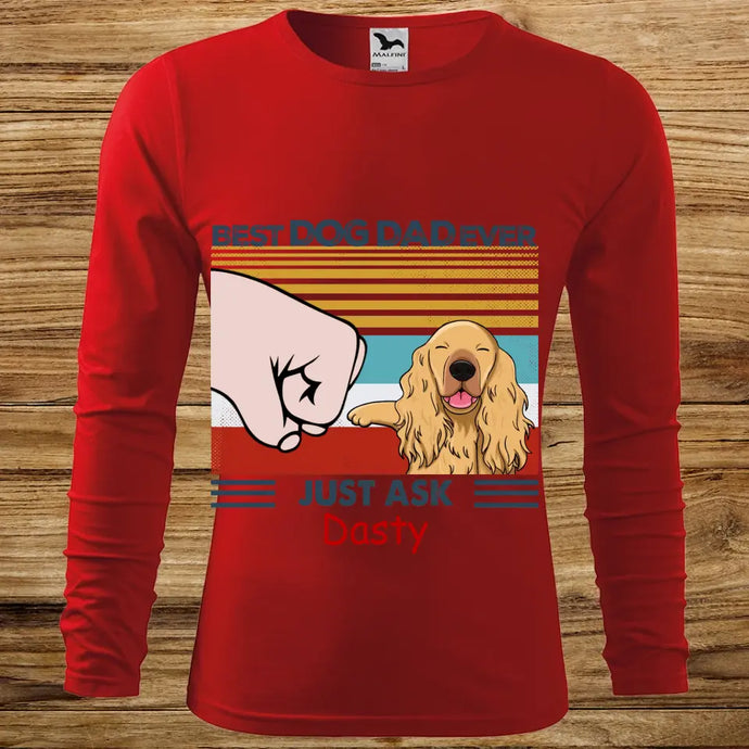 Pánské tričko se psem - Dlouhý rukáv - Pěstička