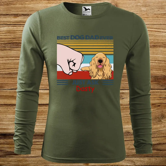 Pánské tričko se psem - Dlouhý rukáv - Pěstička