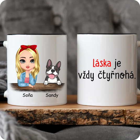 Hrníček - Chibi žena se psem