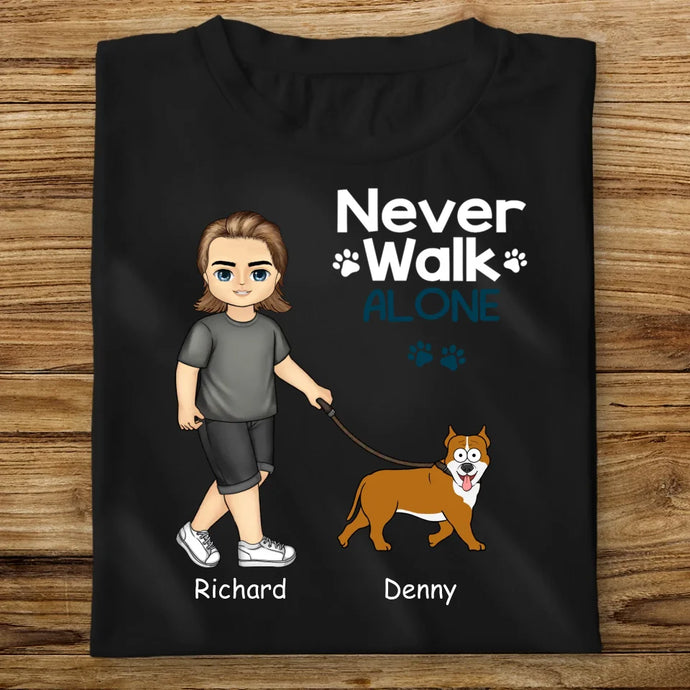 Pánské tričko se psem - Never Walk Alone