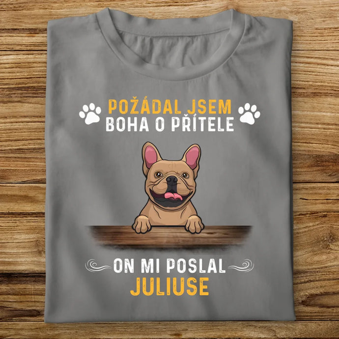 Pánské tričko se psem - Požádal jsem boha
