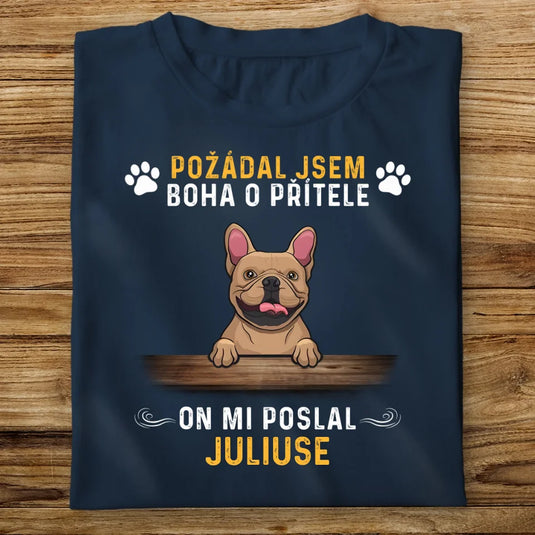 Pánské tričko se psem - Požádal jsem boha