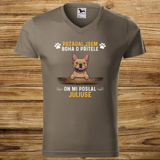 Pánské tričko se psem - Požádal jsem boha