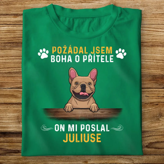 Pánské tričko se psem - Požádal jsem boha