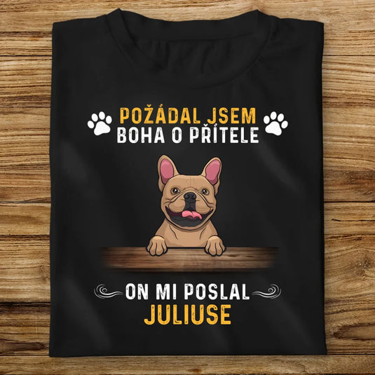 Pánské tričko se psem - Požádal jsem boha