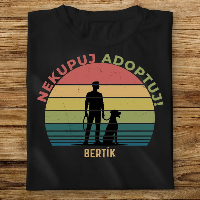 Pánské tričko se psem - Nekupuj, adoptuj