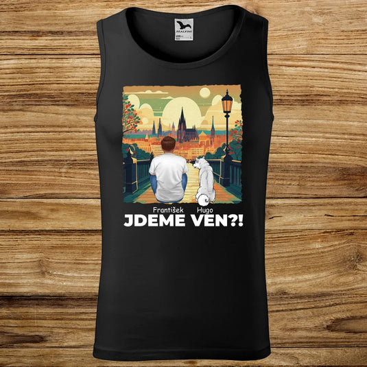 Pánské Tílko se psem - Jdeme Ven Město zelené