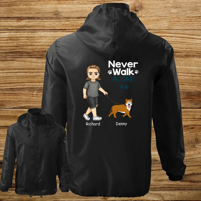 Unisex Větrovka se psem - Muž - Never Walk Alone