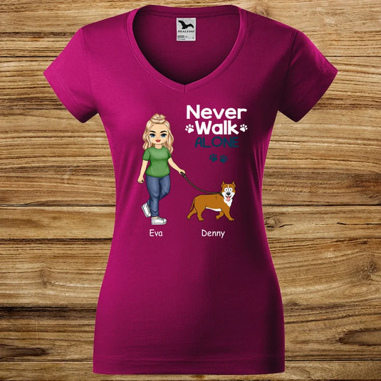 Dámské tričko se psem - Never Walk Alone