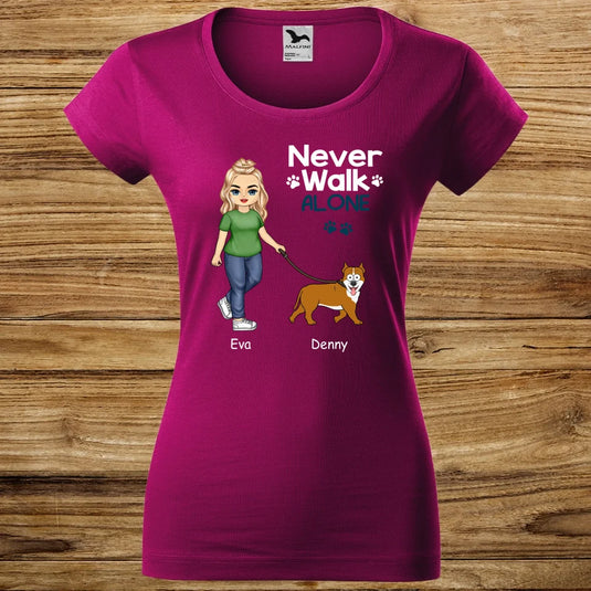 Dámské tričko se psem - Never Walk Alone