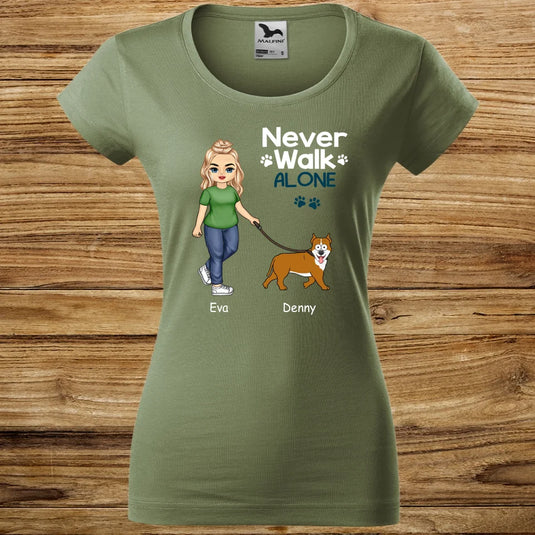 Dámské tričko se psem - Never Walk Alone