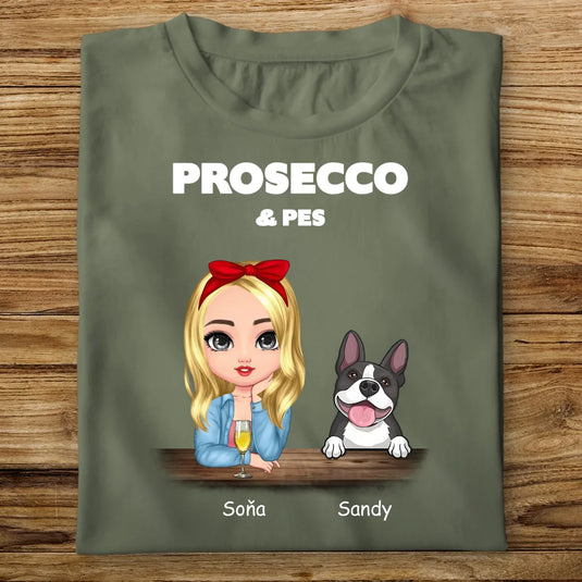 Dámské tričko se psem - Prosecco a pes