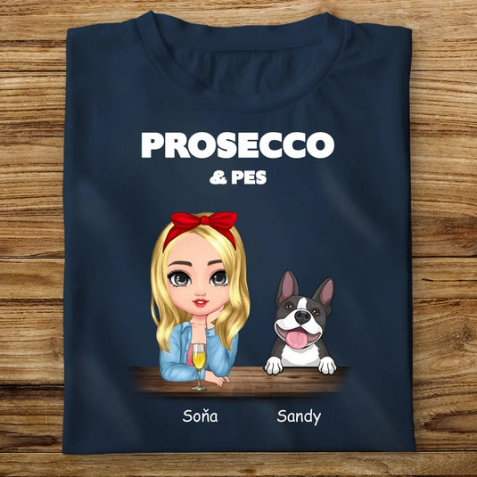 Dámské tričko se psem - Prosecco a pes
