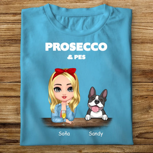 Dámské tričko se psem - Prosecco a pes