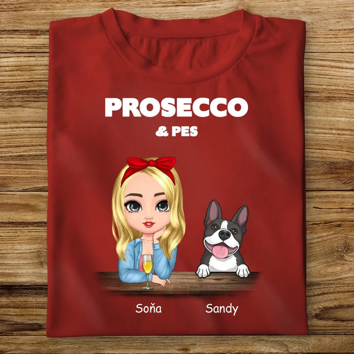 Dámské tričko se psem - Prosecco a pes