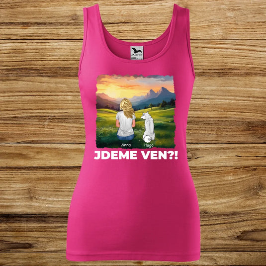 Dámské Tílko se psem - Jdeme Ven Hory
