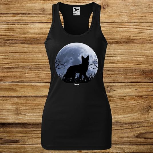 Dámské Funkční Tílko se psem - Měsíc a pes