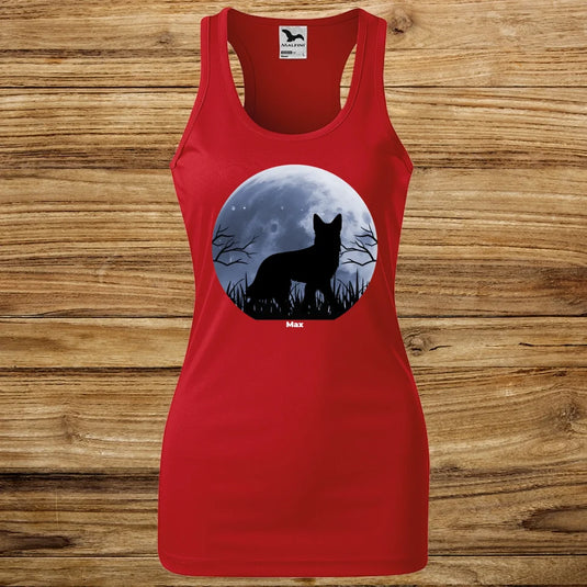 Dámské Funkční Tílko se psem - Měsíc a pes