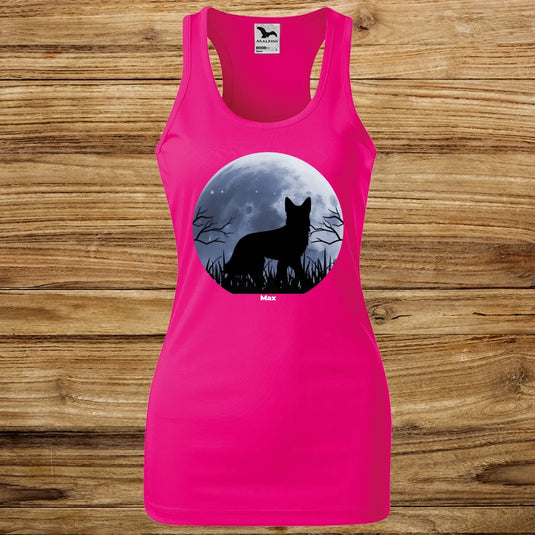 Dámské Funkční Tílko se psem - Měsíc a pes