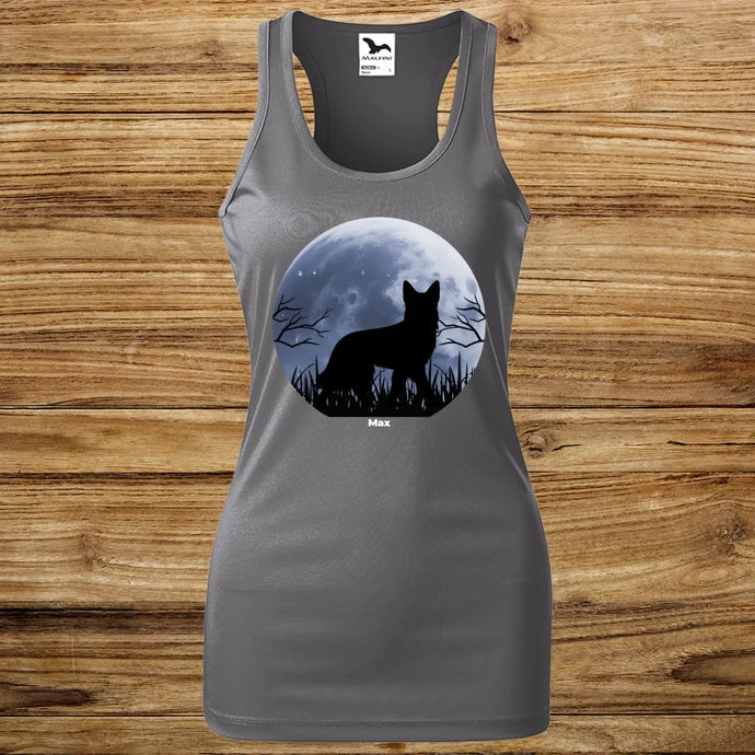 Dámské Funkční Tílko se psem - Měsíc a pes