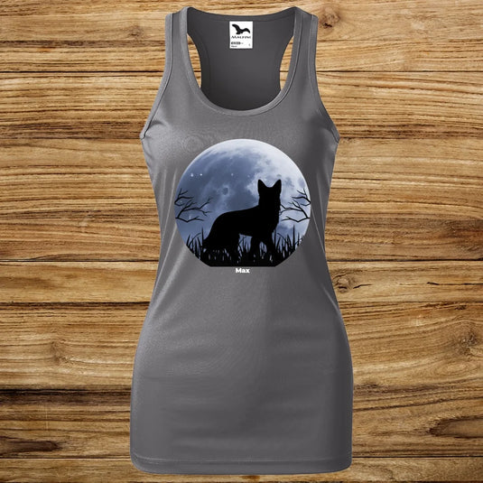 Dámské Funkční Tílko se psem - Měsíc a pes