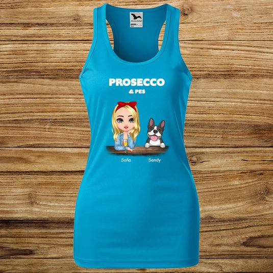 Dámské Funkční Tílko se psem - Prosecco a pes