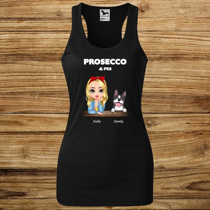 Dámské Funkční Tílko se psem - Prosecco a pes