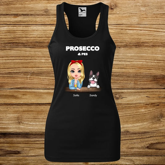 Dámské Funkční Tílko se psem - Prosecco a pes