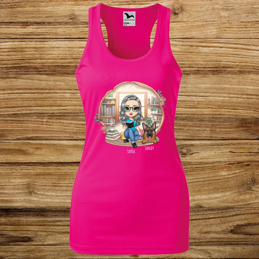 Dámské Funkční Tílko se psem - Kniha a pes