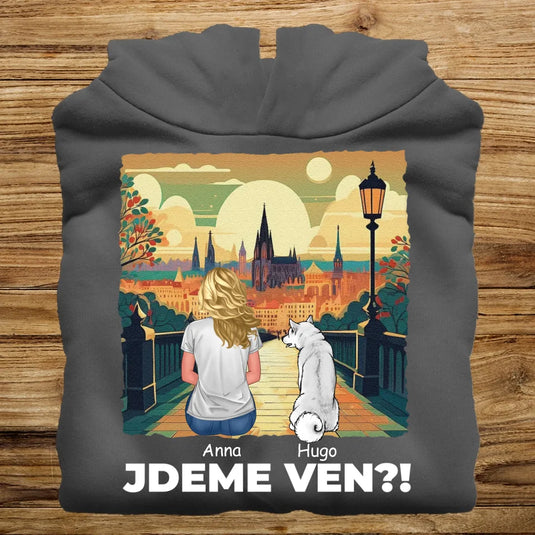 Dámská Mikina se psem - Jdeme Ven Město zelené