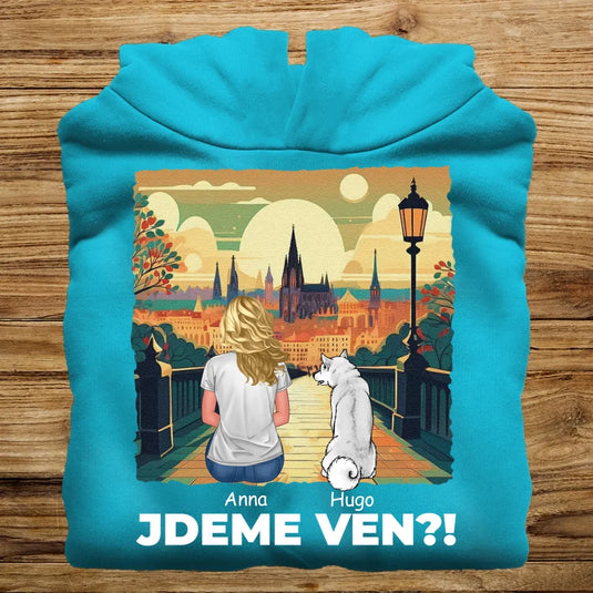 Dámská Mikina se psem - Jdeme Ven Město zelené