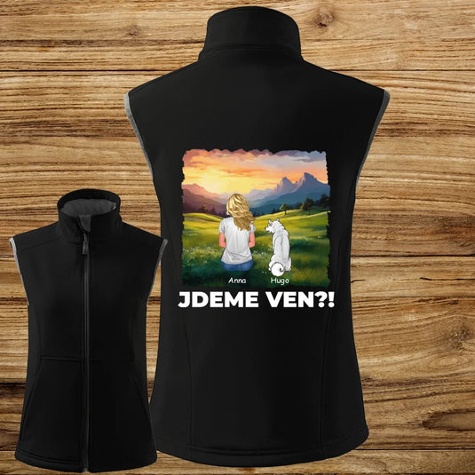 Dámská Vesta se psem - Jdeme Ven Hory