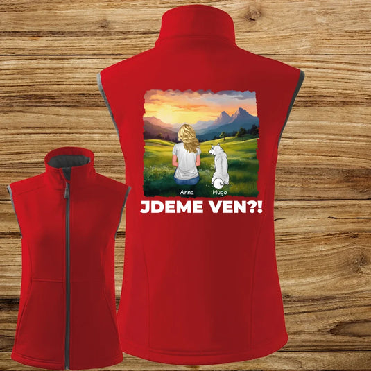 Dámská Vesta se psem - Jdeme Ven Hory