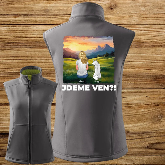 Dámská Vesta se psem - Jdeme Ven Hory